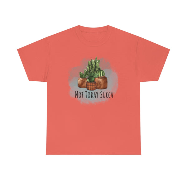 Not Today Succa Cotton TShirt-T-Shirt-Printify-Coral Silk-S-5.25designs-veteran-family business-florida-melbourne-orlando-knit-crochet-small business-