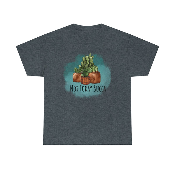 Not Today Succa Cotton TShirt-T-Shirt-Printify-Dark Heather-S-5.25designs-veteran-family business-florida-melbourne-orlando-knit-crochet-small business-