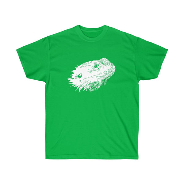 Bearded Dragon Head T-Shirt!-T-Shirt-Printify-Irish Green-S-5.25designs-veteran-family business-florida-melbourne-orlando-knit-crochet-small business-