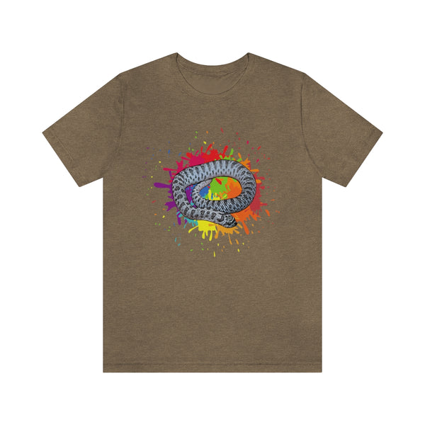 Rainbow Super Arctic Western Hognose Snake Unisex Jersey Short Sleeve Tee-T-Shirt-Printify-Heather Olive-S-5.25designs-veteran-family business-florida-melbourne-orlando-knit-crochet-small business-