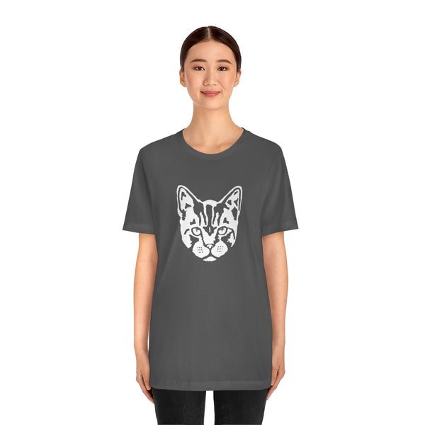 Cat Face Short Sleeve Tee-T-Shirt-Printify-5.25designs-veteran-family business-florida-melbourne-orlando-knit-crochet-small business-