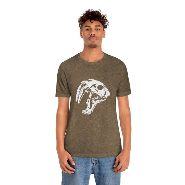 Sabretooth Cat Skull Unisex Jersey Short Sleeve Tee-T-Shirt-Printify-5.25designs-veteran-family business-florida-melbourne-orlando-knit-crochet-small business-