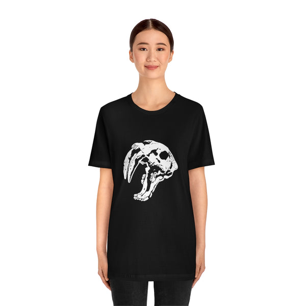 Sabretooth Cat Skull Unisex Jersey Short Sleeve Tee-T-Shirt-Printify-5.25designs-veteran-family business-florida-melbourne-orlando-knit-crochet-small business-