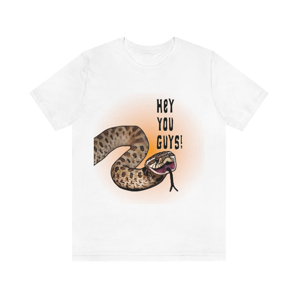 Hey You Guys! Unisex Jersey Short Sleeve Tee-T-Shirt-Printify-White-S-5.25designs-veteran-family business-florida-melbourne-orlando-knit-crochet-small business-