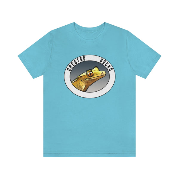 Crested Gecko Short Sleeve Tee-T-Shirt-Printify-Turquoise-S-5.25designs-veteran-family business-florida-melbourne-orlando-knit-crochet-small business-