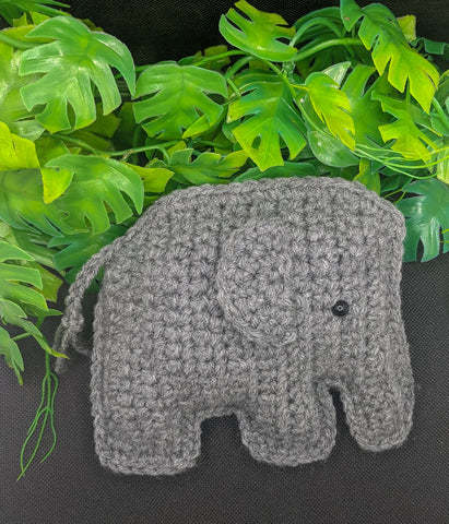 Crochet Grey Elephant Stuffy-5.25 Designs-5.25designs-veteran-family business-florida-melbourne-orlando-knit-crochet-small business-