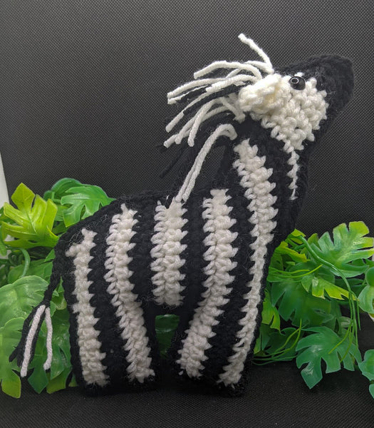 Crochet Zebra Stuffy-5.25 Designs-5.25designs-veteran-family business-florida-melbourne-orlando-knit-crochet-small business-