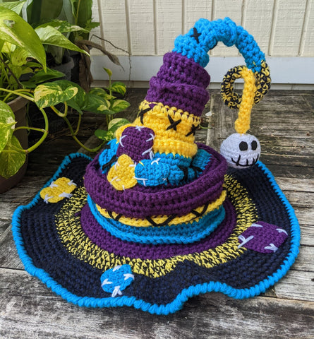 Nightmare Before Christmas, Jack Skellington, Twisted Witch Hat-Hat-5.25 Designs-5.25designs-veteran-family business-florida-melbourne-orlando-knit-crochet-small business-
