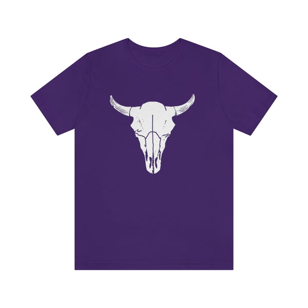 Bison Antiqus Skull Short Sleeve Tee-T-Shirt-Printify-Team Purple-S-5.25designs-veteran-family business-florida-melbourne-orlando-knit-crochet-small business-