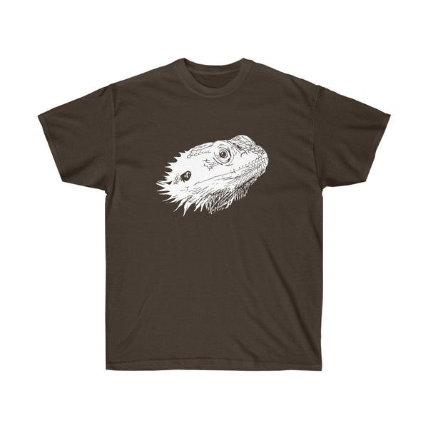 Bearded Dragon Head T-Shirt!-T-Shirt-Printify-Dark Chocolate-S-5.25designs-veteran-family business-florida-melbourne-orlando-knit-crochet-small business-