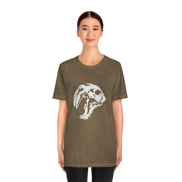 Sabretooth Cat Skull Unisex Jersey Short Sleeve Tee-T-Shirt-Printify-5.25designs-veteran-family business-florida-melbourne-orlando-knit-crochet-small business-