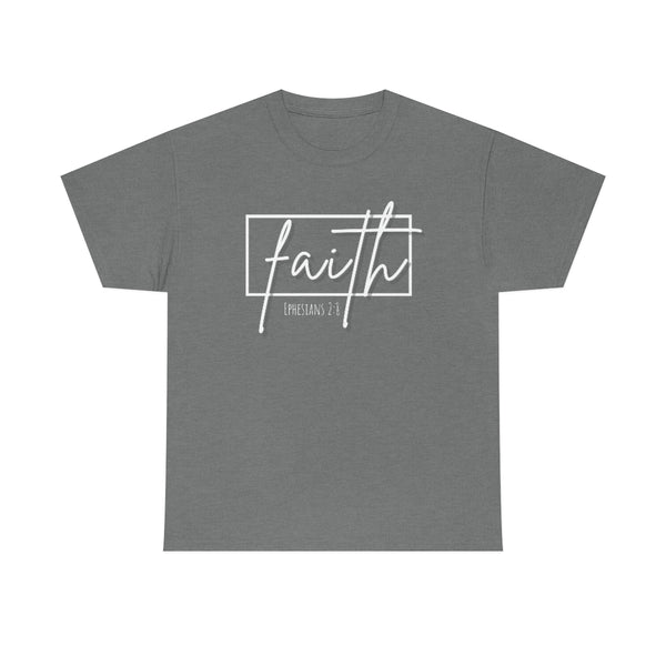 Faith Cotton T-Shirt-T-Shirt-Printify-Graphite Heather-S-5.25designs-veteran-family business-florida-melbourne-orlando-knit-crochet-small business-