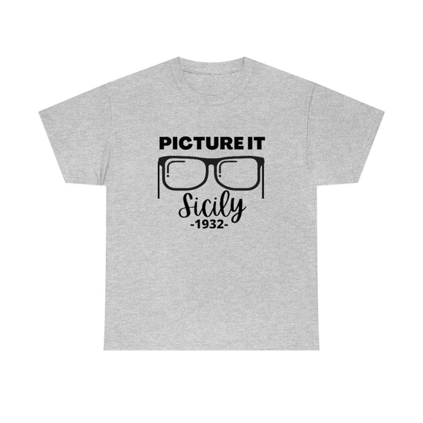 Sophia Picture It with Glasses Cotton TShirt-T-Shirt-Printify-Sport Grey-S-5.25designs-veteran-family business-florida-melbourne-orlando-knit-crochet-small business-