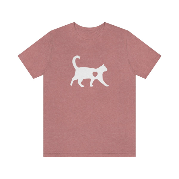 Cat Love Short Sleeve Tee-T-Shirt-Printify-Heather Mauve-S-5.25designs-veteran-family business-florida-melbourne-orlando-knit-crochet-small business-