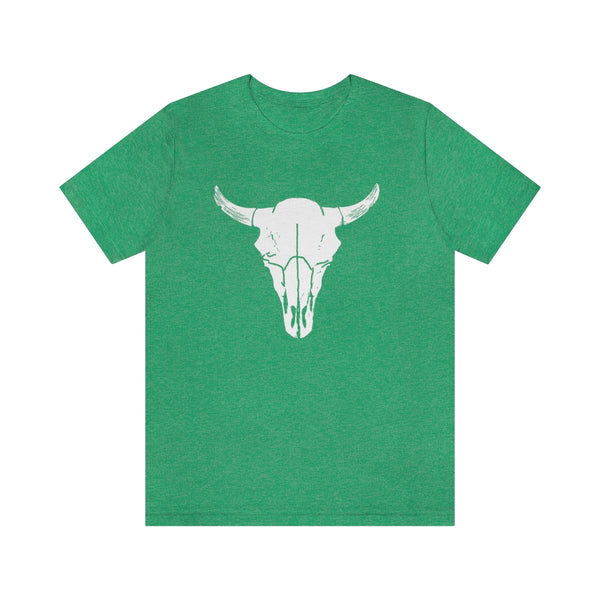 Bison Antiqus Skull Short Sleeve Tee-T-Shirt-Printify-Heather Kelly-S-5.25designs-veteran-family business-florida-melbourne-orlando-knit-crochet-small business-