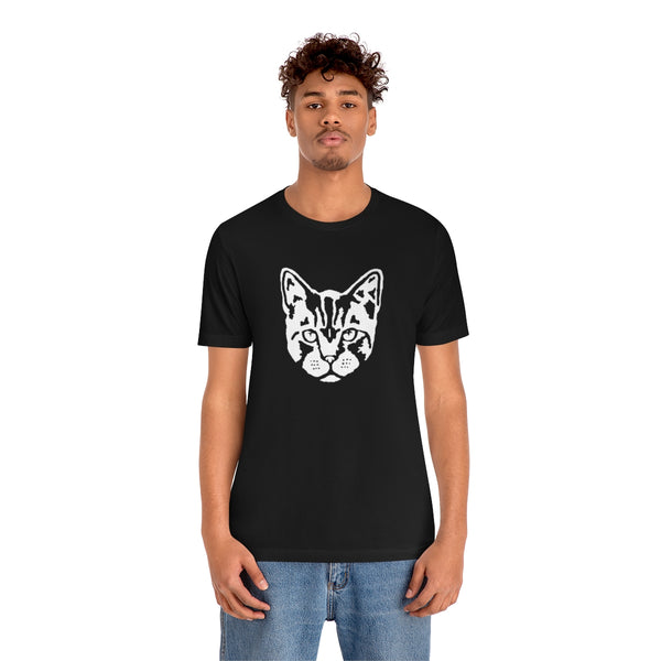 Cat Face Short Sleeve Tee-T-Shirt-Printify-5.25designs-veteran-family business-florida-melbourne-orlando-knit-crochet-small business-