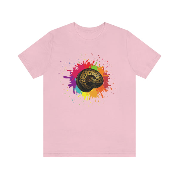 Paint Splash Clown Ball Python Unisex Jersey Short Sleeve Tee-T-Shirt-Printify-Pink-S-5.25designs-veteran-family business-florida-melbourne-orlando-knit-crochet-small business-