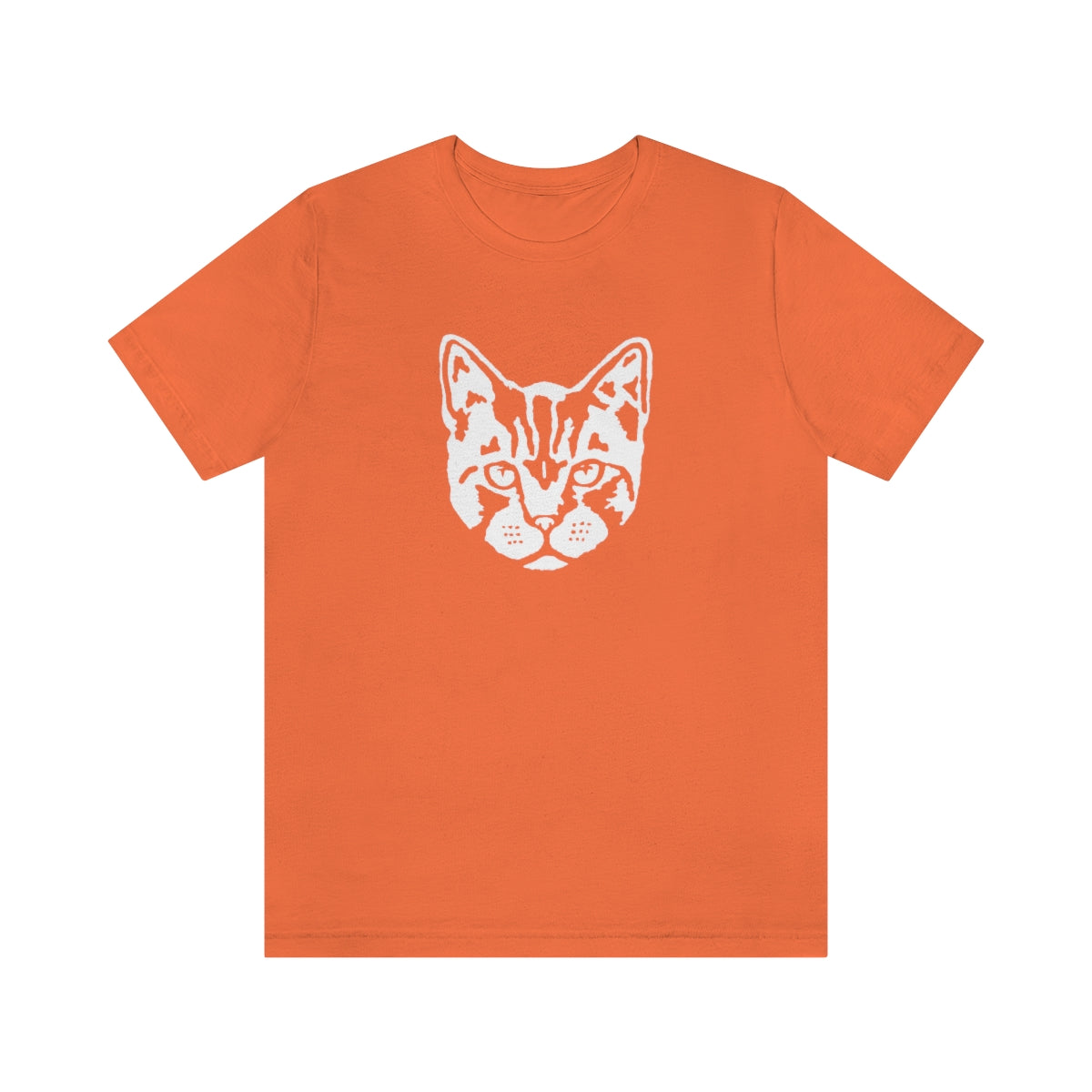 Cat Face Short Sleeve Tee-T-Shirt-Printify-Orange-S-5.25designs-veteran-family business-florida-melbourne-orlando-knit-crochet-small business-