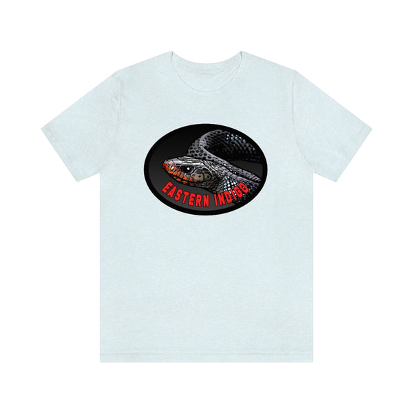 Eastern Indigo Snake T-shirt!-T-Shirt-Printify-Heather Ice Blue-S-5.25designs-veteran-family business-florida-melbourne-orlando-knit-crochet-small business-