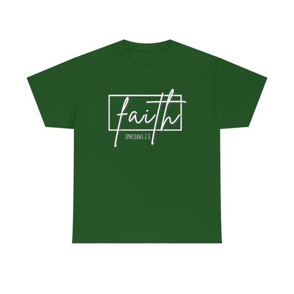 Faith Cotton T-Shirt-T-Shirt-Printify-Turf Green-S-5.25designs-veteran-family business-florida-melbourne-orlando-knit-crochet-small business-