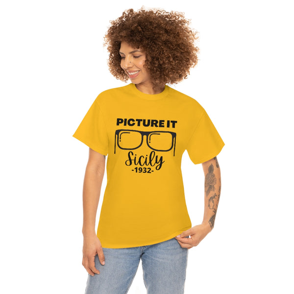 Sophia Picture It with Glasses Cotton TShirt-T-Shirt-Printify-5.25designs-veteran-family business-florida-melbourne-orlando-knit-crochet-small business-