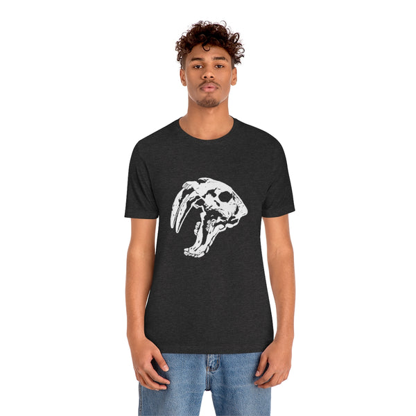 Sabretooth Cat Skull Unisex Jersey Short Sleeve Tee-T-Shirt-Printify-5.25designs-veteran-family business-florida-melbourne-orlando-knit-crochet-small business-