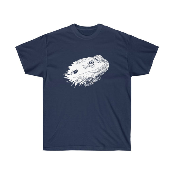 Bearded Dragon Head T-Shirt!-T-Shirt-Printify-Navy-S-5.25designs-veteran-family business-florida-melbourne-orlando-knit-crochet-small business-