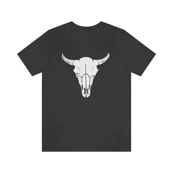 Bison Antiqus Skull Short Sleeve Tee-T-Shirt-Printify-Dark Grey-S-5.25designs-veteran-family business-florida-melbourne-orlando-knit-crochet-small business-