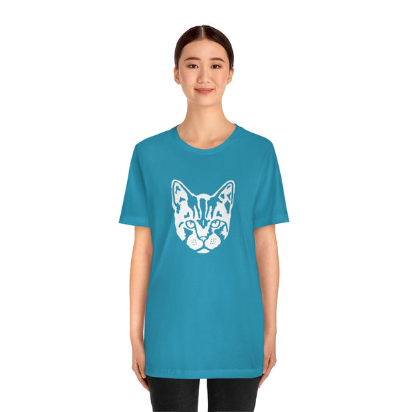 Cat Face Short Sleeve Tee-T-Shirt-Printify-5.25designs-veteran-family business-florida-melbourne-orlando-knit-crochet-small business-