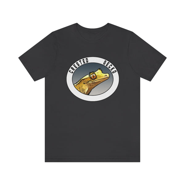 Crested Gecko Short Sleeve Tee-T-Shirt-Printify-Dark Grey-S-5.25designs-veteran-family business-florida-melbourne-orlando-knit-crochet-small business-