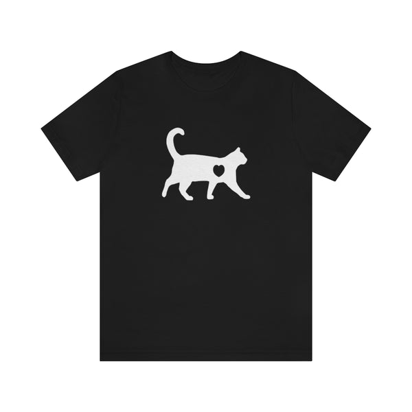 Cat Love Short Sleeve Tee-T-Shirt-Printify-Black-S-5.25designs-veteran-family business-florida-melbourne-orlando-knit-crochet-small business-