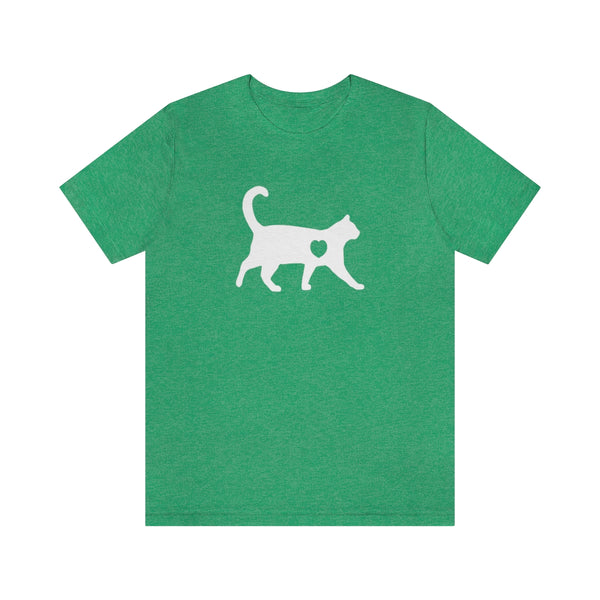 Cat Love Short Sleeve Tee-T-Shirt-Printify-Heather Kelly-S-5.25designs-veteran-family business-florida-melbourne-orlando-knit-crochet-small business-