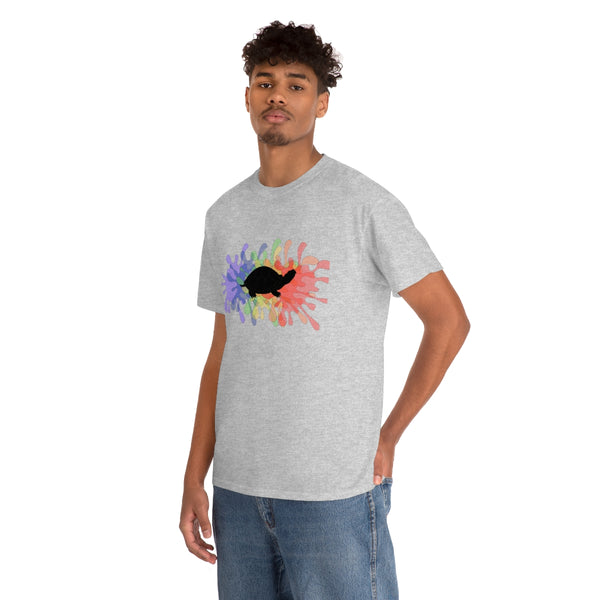 Ink Splash Box Turtle Cotton T-Shirt-T-Shirt-Printify-5.25designs-veteran-family business-florida-melbourne-orlando-knit-crochet-small business-