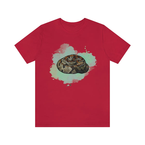 Timber Rattlesnake Unisex Jersey Short Sleeve Tee-T-Shirt-Printify-Red-S-5.25designs-veteran-family business-florida-melbourne-orlando-knit-crochet-small business-