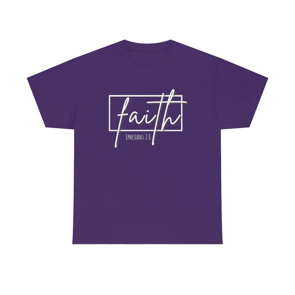 Faith Cotton T-Shirt-T-Shirt-Printify-Purple-S-5.25designs-veteran-family business-florida-melbourne-orlando-knit-crochet-small business-