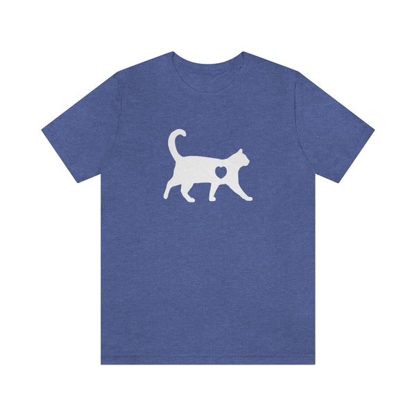 Cat Love Short Sleeve Tee-T-Shirt-Printify-Heather True Royal-S-5.25designs-veteran-family business-florida-melbourne-orlando-knit-crochet-small business-