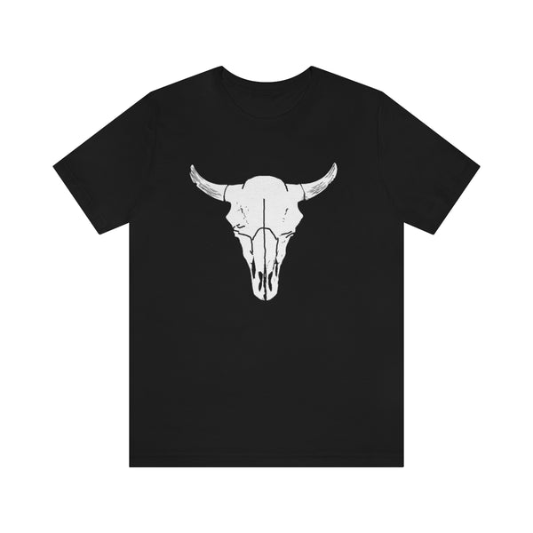 Bison Antiqus Skull Short Sleeve Tee-T-Shirt-Printify-Black-S-5.25designs-veteran-family business-florida-melbourne-orlando-knit-crochet-small business-