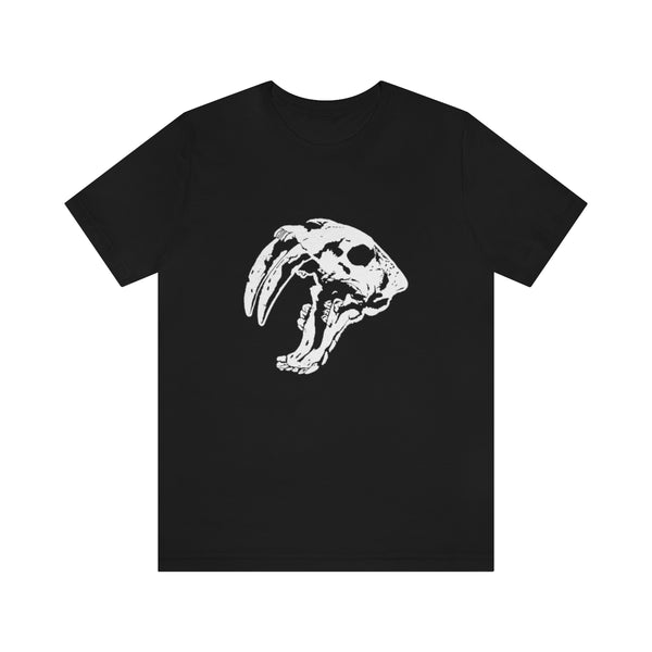 Sabretooth Cat Skull Unisex Jersey Short Sleeve Tee-T-Shirt-Printify-Black-S-5.25designs-veteran-family business-florida-melbourne-orlando-knit-crochet-small business-