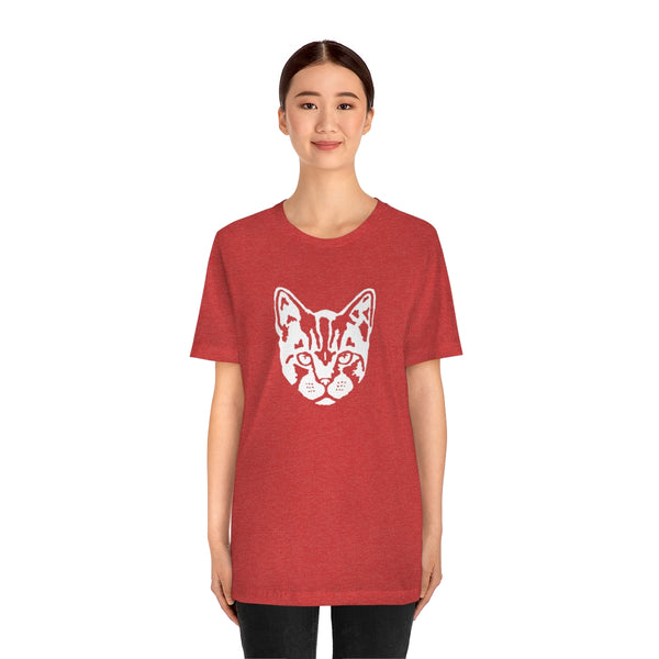 Cat Face Short Sleeve Tee-T-Shirt-Printify-5.25designs-veteran-family business-florida-melbourne-orlando-knit-crochet-small business-