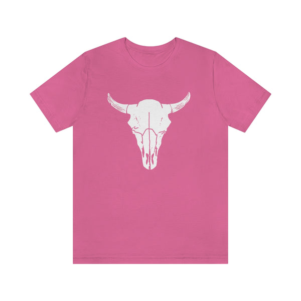 Bison Antiqus Skull Short Sleeve Tee-T-Shirt-Printify-Charity Pink-S-5.25designs-veteran-family business-florida-melbourne-orlando-knit-crochet-small business-