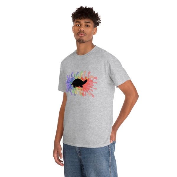 Ink Splash Box Turtle Cotton T-Shirt-T-Shirt-Printify-5.25designs-veteran-family business-florida-melbourne-orlando-knit-crochet-small business-