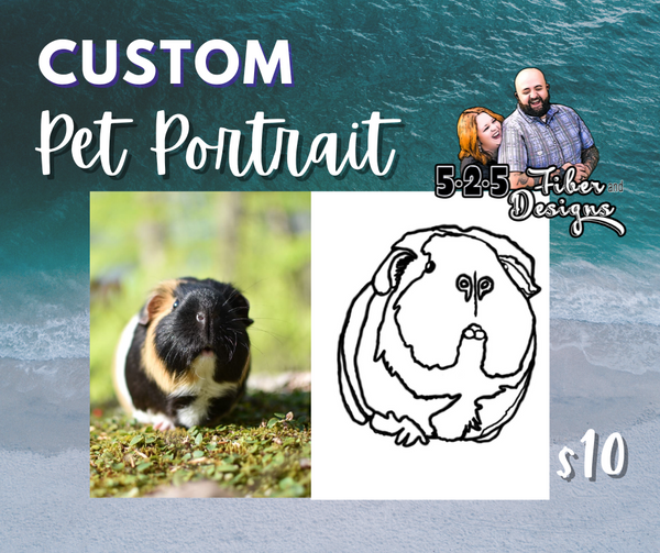 Custom Pet Portrait Line Drawing-5.25 Designs-5.25designs-veteran-family business-florida-melbourne-orlando-knit-crochet-small business-