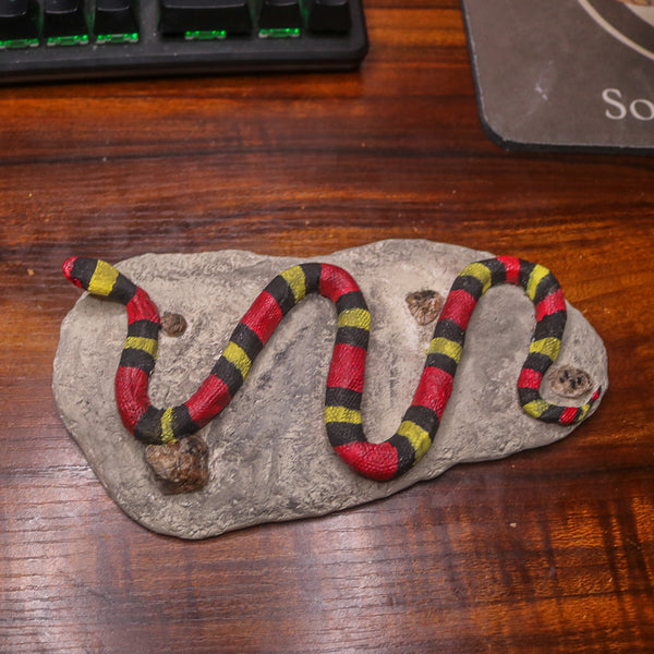 Scarlet Kingsnake Clay Sculpture-Sculptures-5.25 Designs-5.25designs-veteran-family business-florida-melbourne-orlando-knit-crochet-small business-