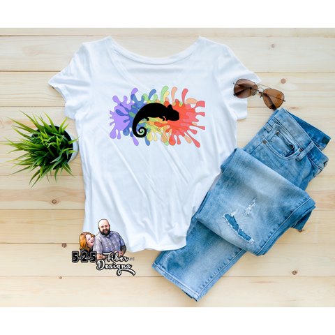 Inksplash Chameleon Cotton T-Shirt-T-Shirt-Printify-5.25designs-veteran-family business-florida-melbourne-orlando-knit-crochet-small business-