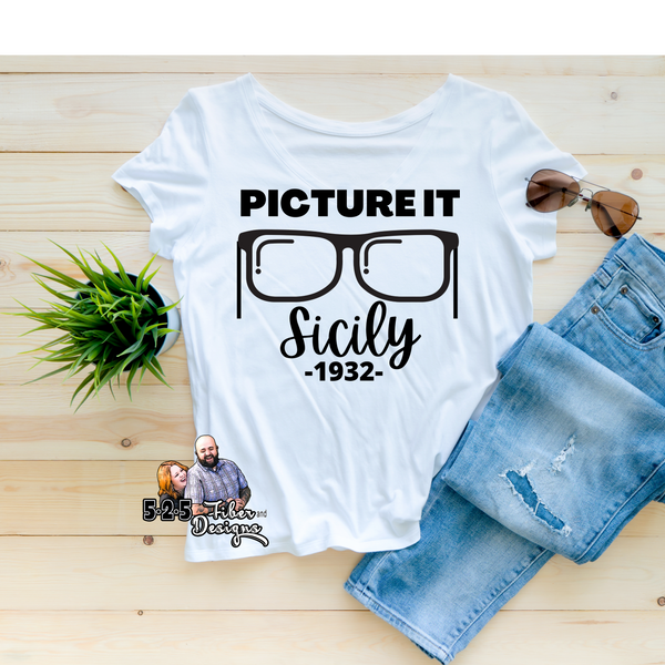 Sophia Picture It with Glasses Cotton TShirt-T-Shirt-Printify-5.25designs-veteran-family business-florida-melbourne-orlando-knit-crochet-small business-