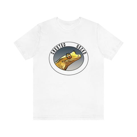 Crested Gecko Short Sleeve Tee-T-Shirt-Printify-White-S-5.25designs-veteran-family business-florida-melbourne-orlando-knit-crochet-small business-