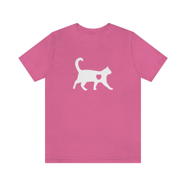 Cat Love Short Sleeve Tee-T-Shirt-Printify-Charity Pink-S-5.25designs-veteran-family business-florida-melbourne-orlando-knit-crochet-small business-