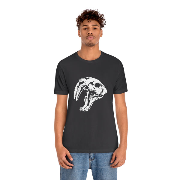 Sabretooth Cat Skull Unisex Jersey Short Sleeve Tee-T-Shirt-Printify-5.25designs-veteran-family business-florida-melbourne-orlando-knit-crochet-small business-