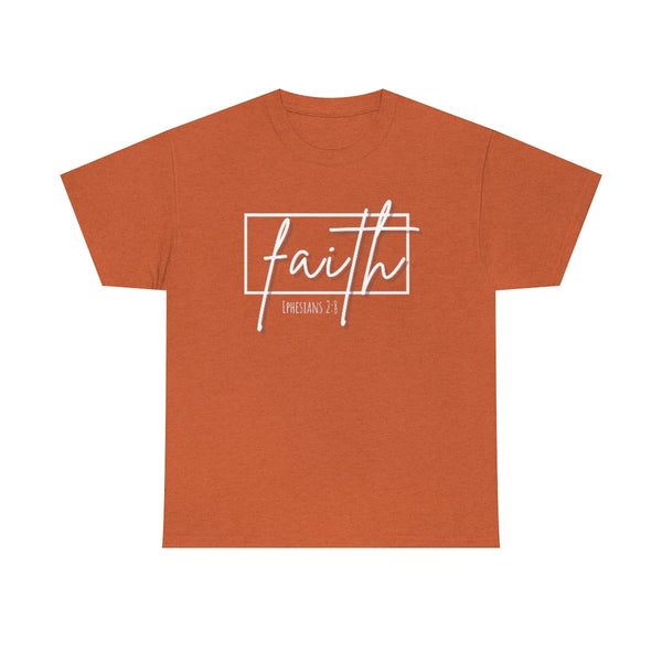 Faith Cotton T-Shirt-T-Shirt-Printify-Antique Orange-S-5.25designs-veteran-family business-florida-melbourne-orlando-knit-crochet-small business-