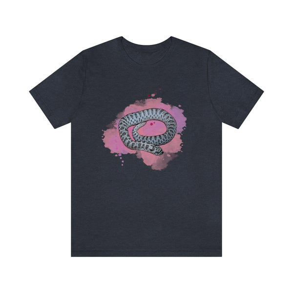 Pink Smoke Super Arctic Western Hognose Snake Unisex Jersey Short Sleeve Tee-T-Shirt-Printify-Heather Navy-S-5.25designs-veteran-family business-florida-melbourne-orlando-knit-crochet-small business-